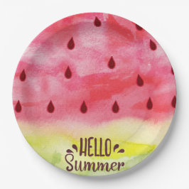 Hello Summer Watermelon Pappteller