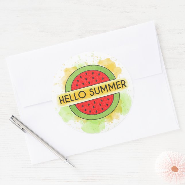 Hello Summer Watermelon Sticker (Umschlag)