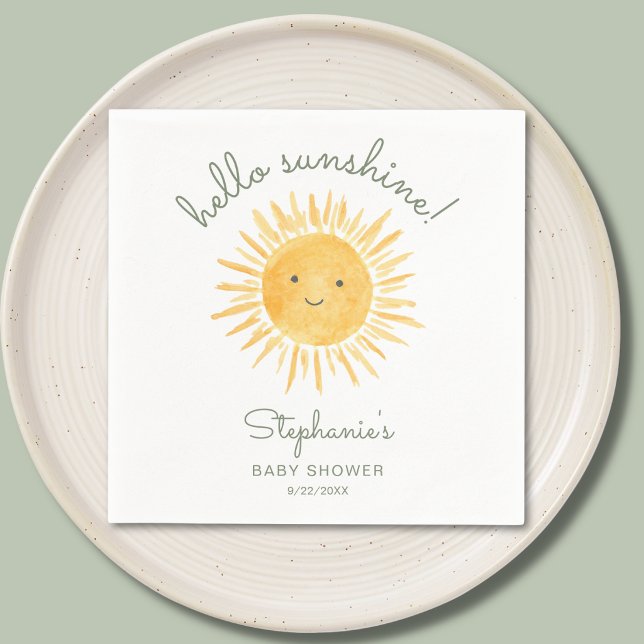 Hello Sunshine Baby Shower Serviette (Von Creator hochgeladen)