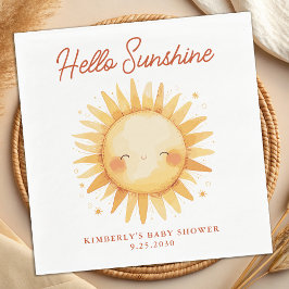 Hello Sunshine Boho Sun Gender Neutral Baby Shower Serviette
