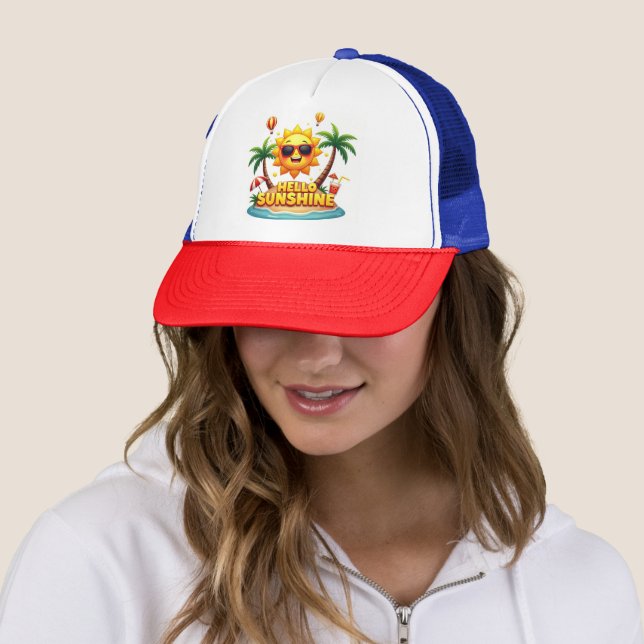 Hello Sunshine Cartoon Summer Hat Truckerkappe (Beispiel)