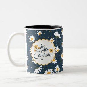 Hello Sunshine Classic Yellow Daisy Blume Zweifarbige Tasse