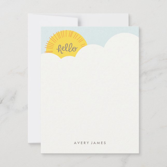 Hello Sunshine Stationery - Charcoal Mitteilungskarte (Vorderseite)