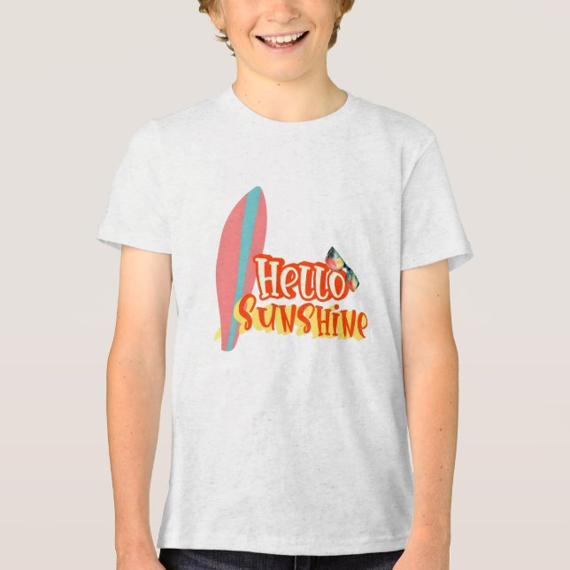 Hello Sunshine Summer Vibes T-Shirt Tri-Blend Shirt (Vorderseite)