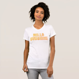 Hello Sunshine Yellow Orange Pink Retro Style T-Sh T-Shirt