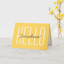 Hello Sunshine Yellow Typografy Note