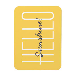 Hello Sunshine Yellow Typografy Zitat Magnet