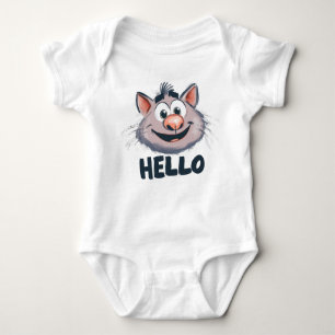 "Hello" Süße Tier Baby Bodysuit Baby Strampler
