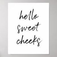 Hello Sweet Cheek Funny Toilet Bathroom