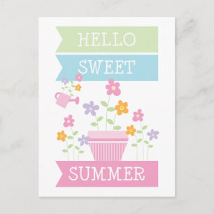 Hello Sweet Summer Niedliche Blume Postkarte