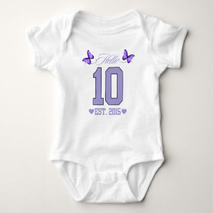 Hello Ten Digits Niedlich Coquette 10. Geburtstags Baby Strampler