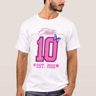 Hello Ten Digits Niedlich Coquette 10. Geburtstags T-Shirt