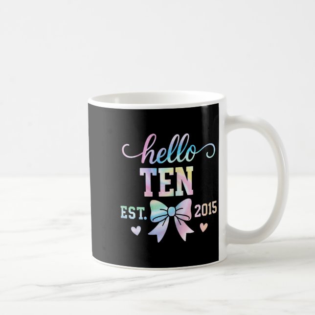Hello Ten Est 2015 Coquette Bow 10th Birthday Girl Kaffeetasse (Rechts)