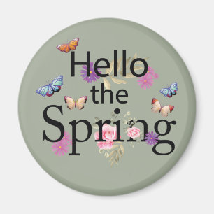 Hello The Spring Blume Magnet