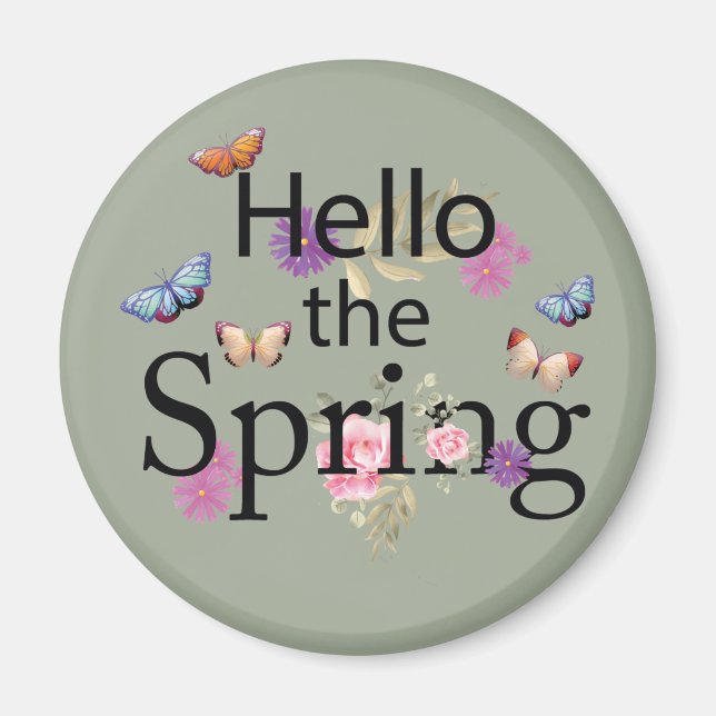 Hello The Spring Blume Magnet (Vorne)
