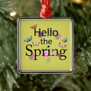 Hello The Spring Blume Ornament Aus Metall