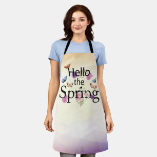 Hello The Spring Blume Schürze
