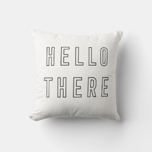 Hello There Minimalistische Kontur Letters Kissen