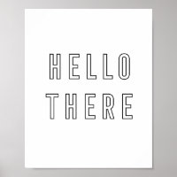 Hello There Minimalistische Kontur Letters