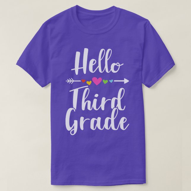 Hello third Grade 3rd back school teacher kids T-Shirt (Design vorne)