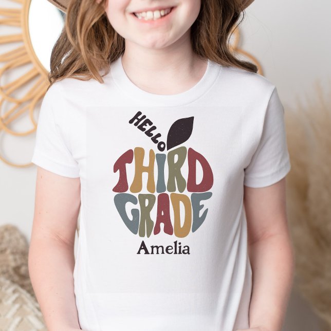 Hello Third Grade Back to School Niedlich Trendy T-Shirt (Von Creator hochgeladen)