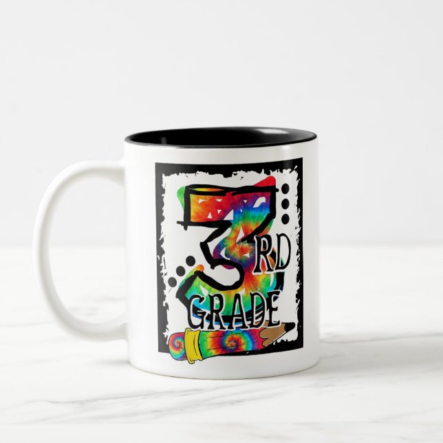 Hello Third Grade Gefärbte Krawatte Back T Zweifarbige Tasse (Links)