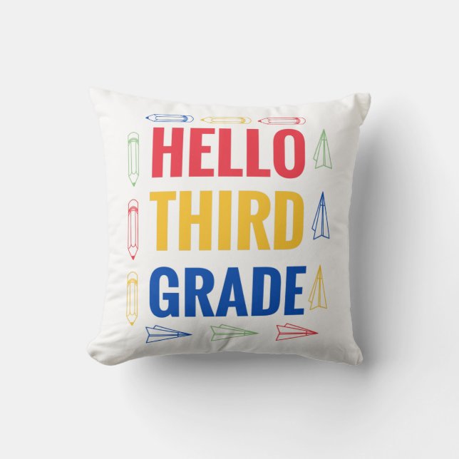 Hello Third Grade Kissen (Vorderseite)