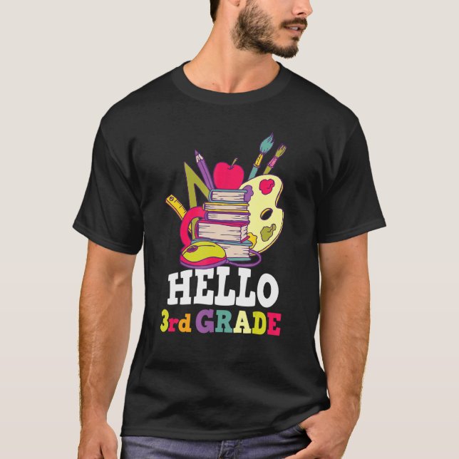 Hello Third Grade Niedlich 3. Klasse 1 T-Shirt (Vorderseite)