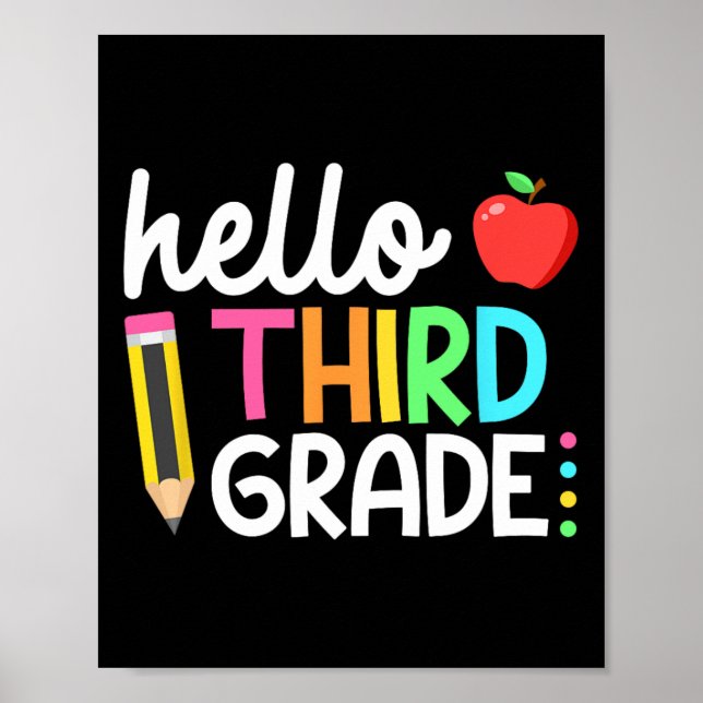 Hello Third Grade Team 3rd Grade Byck To School Te Poster (Vorne)