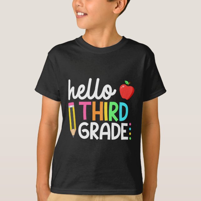 Hello Third Grade Team 3rd Grade Byck To School Te T-Shirt (Vorderseite)