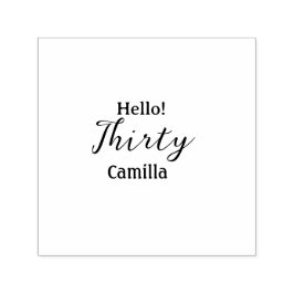 Hello thirty birthday name simple minimal elegant  permastempel