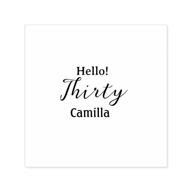 Hello thirty birthday name simple minimal elegant  permastempel (Design)