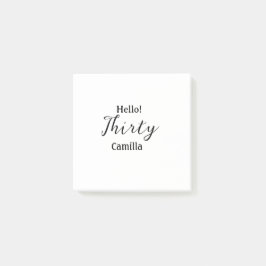 Hello thirty birthday name simple minimal elegant  post-it klebezettel