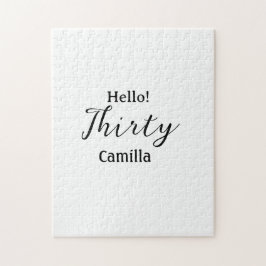 Hello thirty birthday name simple minimal elegant  puzzle