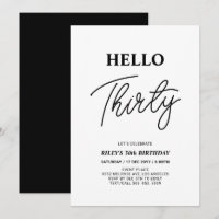 Hello Thirty | Black & White 30th Birthday Party