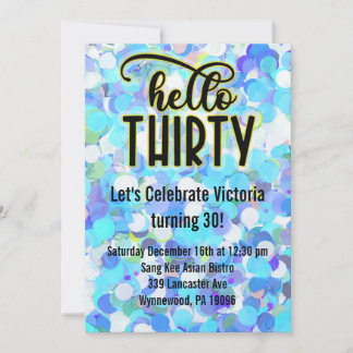 Hello Thirty - Blue Einladung