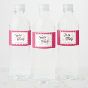 Hello Thirty Curvy Groovy 30. Geburtstag Wasserflaschenetikett