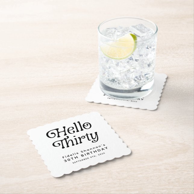 Hello Thirty Retro 30. Geburtstag Untersetzer (Vor Ort)