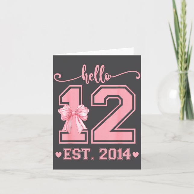 Hello Twelve Est 2014 12th Birthday Coquette 12 Ye Karte (Vorderseite)