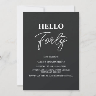 Hello Twenty One Black 21st Birthday Einladung