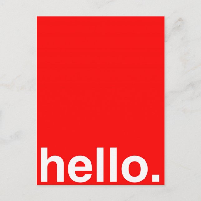 HELLO Typografy Greeting Postkarte (Vorderseite)