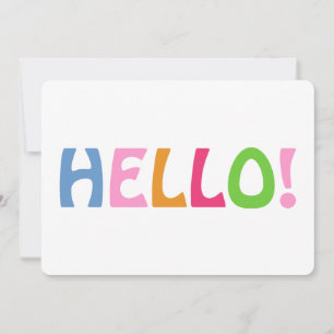Hello Typography Modern Minimalist Trendy Colorful Dankeskarte
