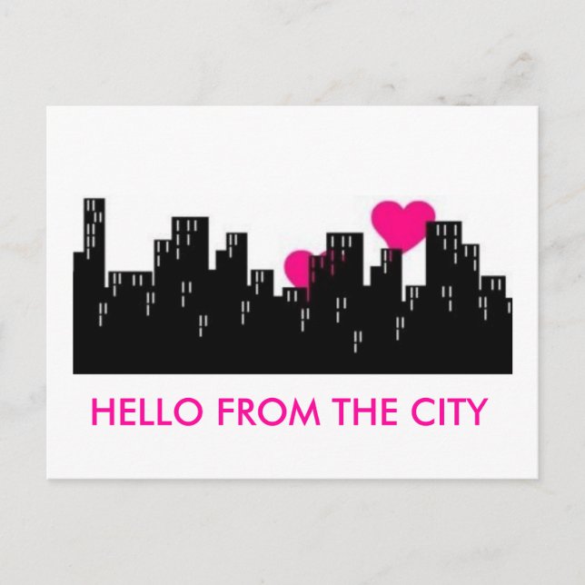 HELLO VON DER STADT POSTCARD POSTKARTE (Vorderseite)