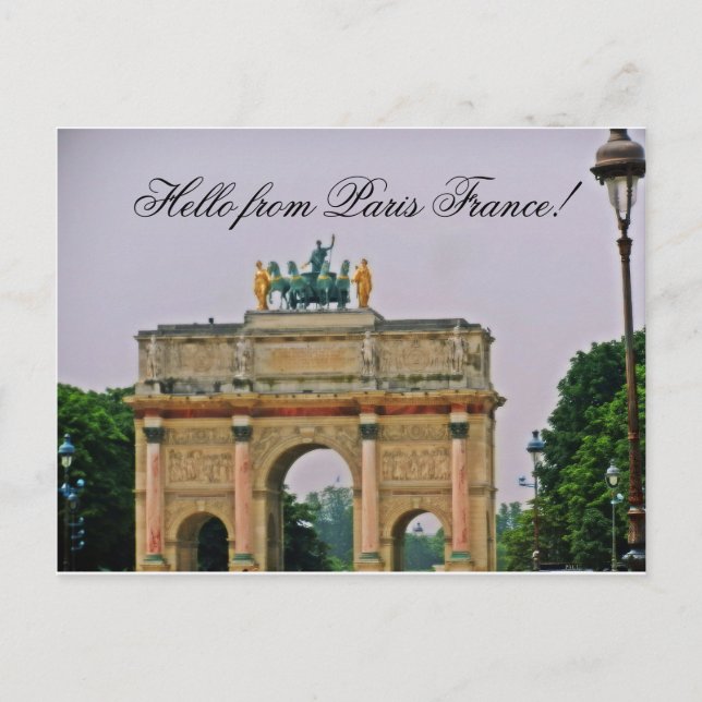 HELLO VON PARIS Postkarte (Vorderseite)