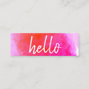 Hello Watercolor Vibrant Mini Visitenkarte