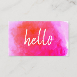 Hello Watercolor Vibrant Visitenkarte