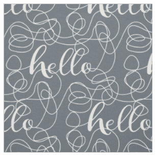 HELLO-weißes, nahtloses Muster mit LINES Stoff