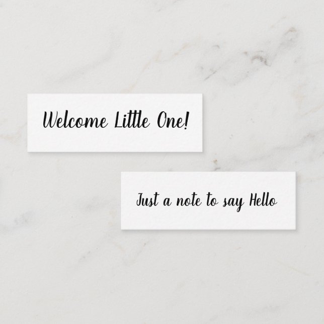 Hello/Welcome Little One Mini Business Card Mini Visitenkarte (Vorne/Hinten)