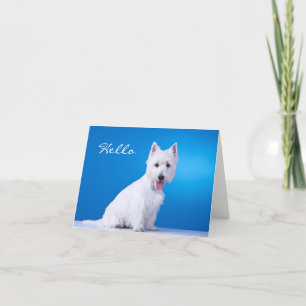 Hello West Highland Terrier Blank Note Card Karte