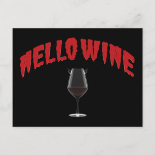 Hello Wine - Eine Halloween-Leckerei Postkarte